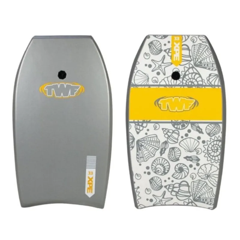 TWF XPE Pro Slickback Bodyboard with Leash 33inch Seashells